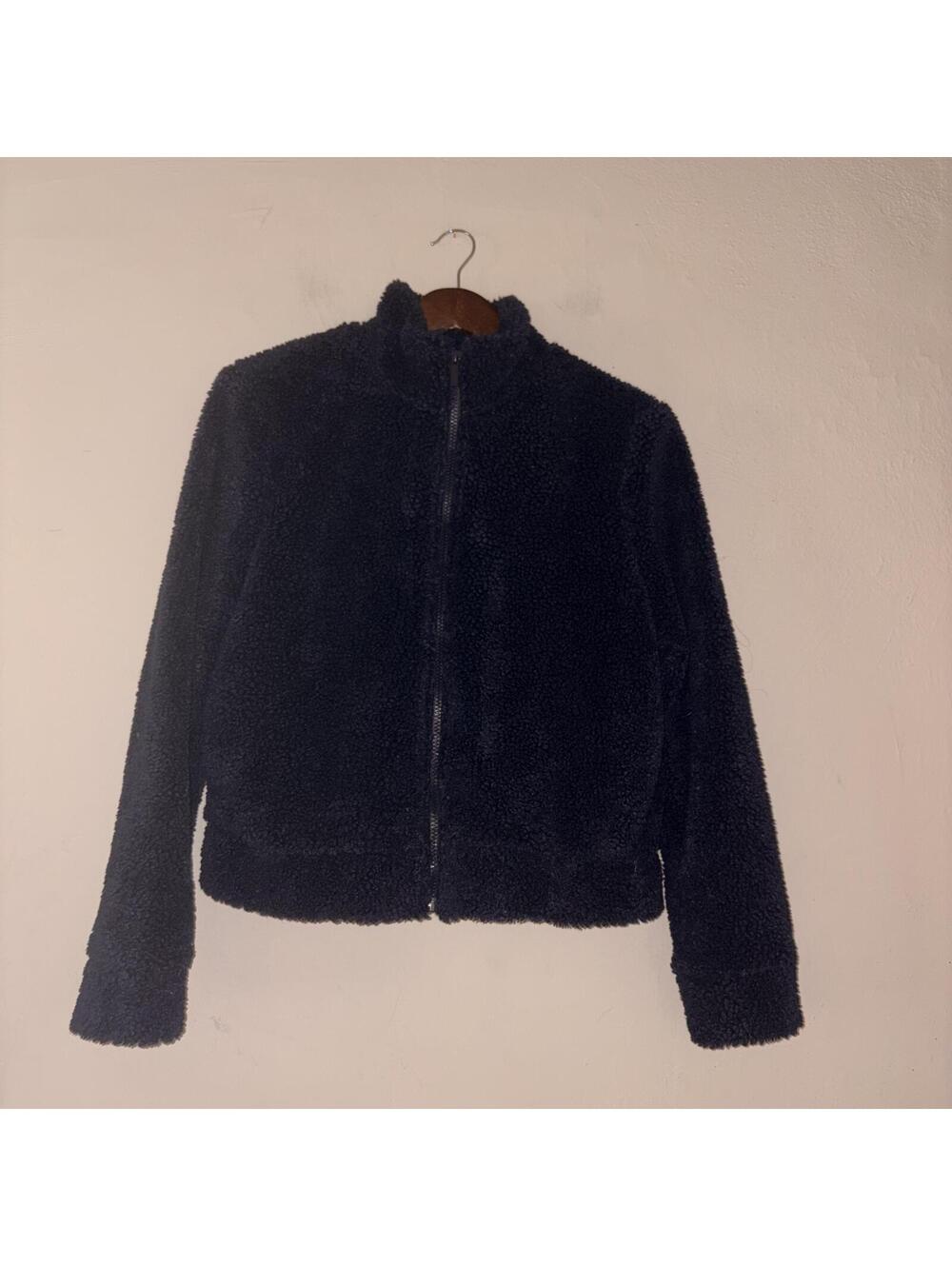 Daily Thread Navy Blue Faux Sherpa Fleece Zip-Up Jacket Size Large